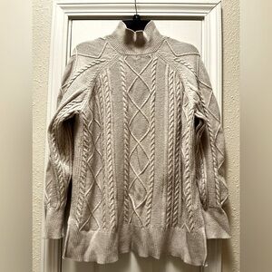 Mock neck cream oversized sweater